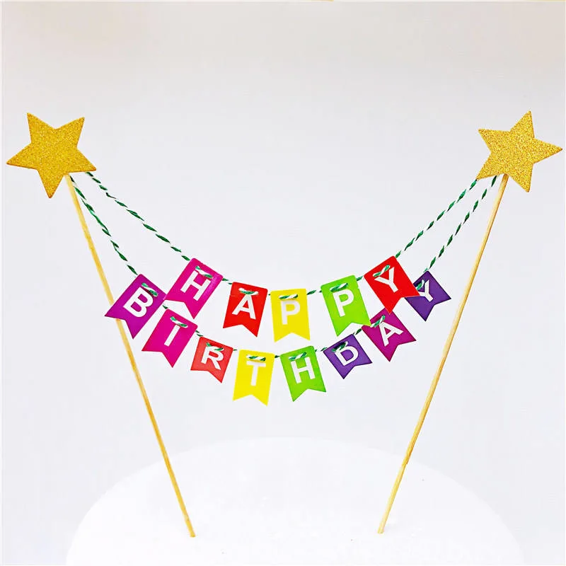 Wholesale/Supplier Christmas Birthday Cake Decoration Cake Topper 3D Funny Happy Birthday Paper Cake Topper