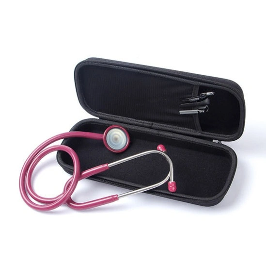 Retângulo Rosa de protecção portátil de armazenamento EVA para instrumentos médicos estetoscópio com malha interna no bolso