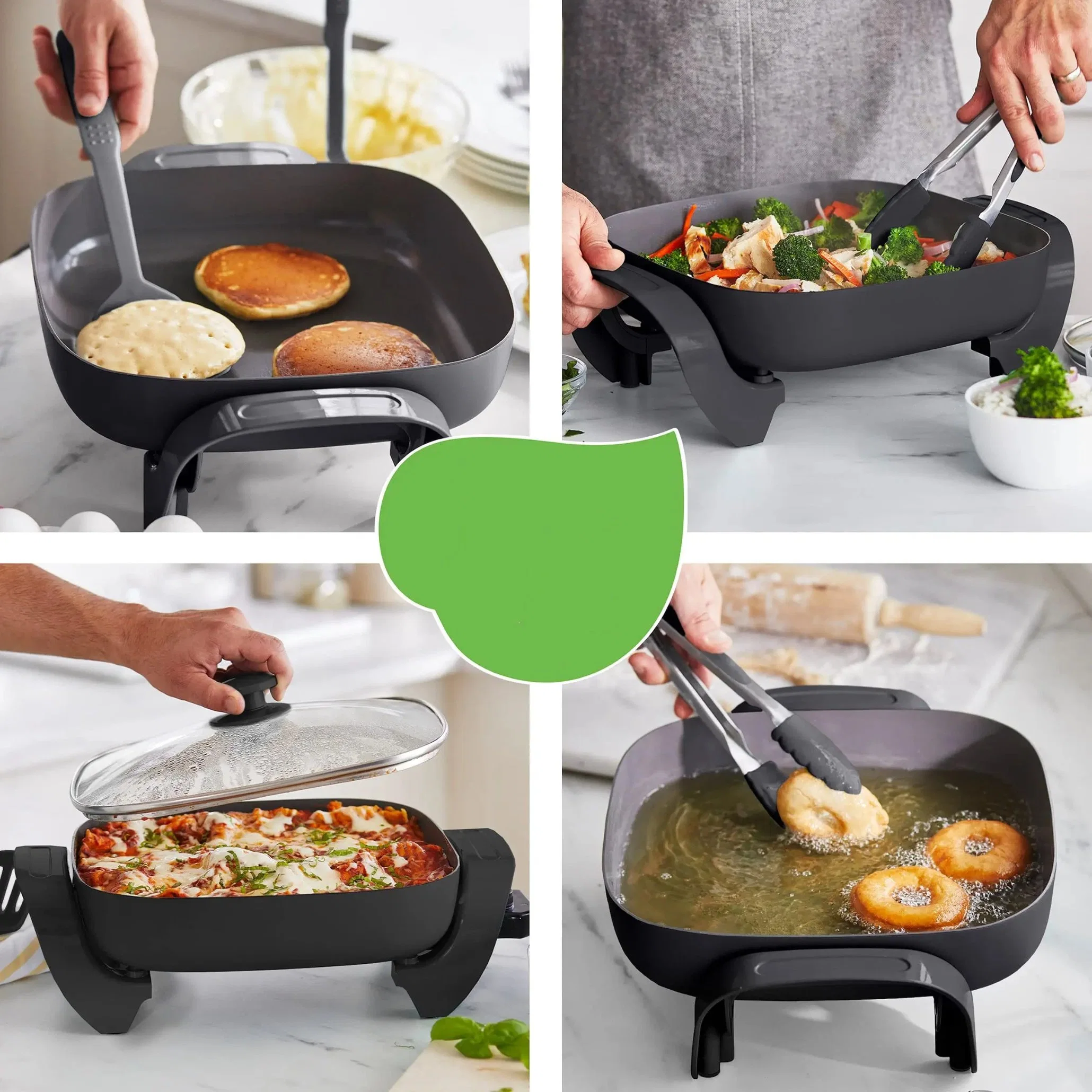 Hot Sale Wholesale/Supplier Indoor Smokeless Dishwasher Safe Non-Stick Electric Skillet Pan Electric Cooking Pot