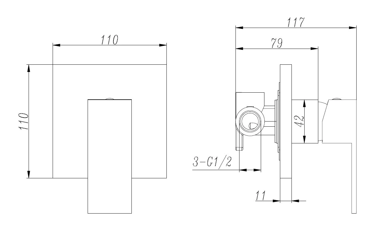 Watermark Solid Brass Wall Mount Shower Mixer