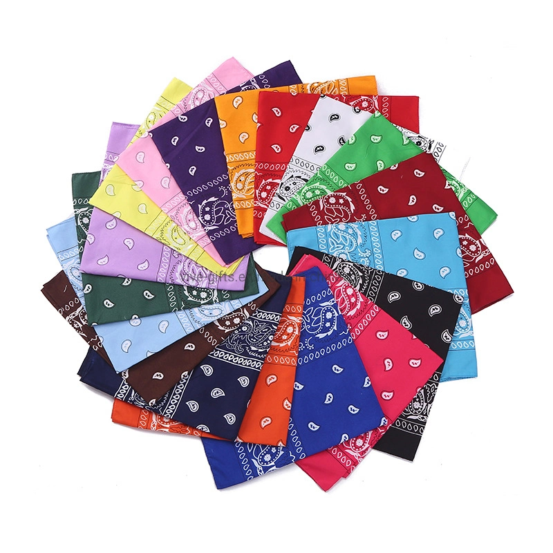 Promotional Gift Customized Kerchief Multifunctional Neck Square Wholesale/Supplier Cashew Flower Cotton Head Bandana