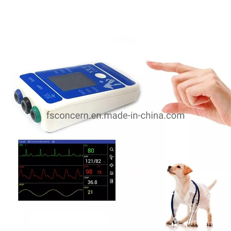 Erschwinglicher Preis tragbarer Tierarzt Tiergesundheit Überwachung Handheld Vet EKG Signos Vitales Monitor-Maschine