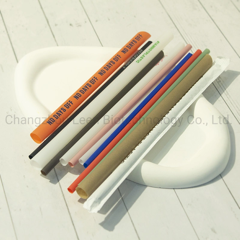 Eco Friendly Biodegradable Compostable Colorful PLA Straw Customized Logo 12*230 6/8*200mm Factory Price