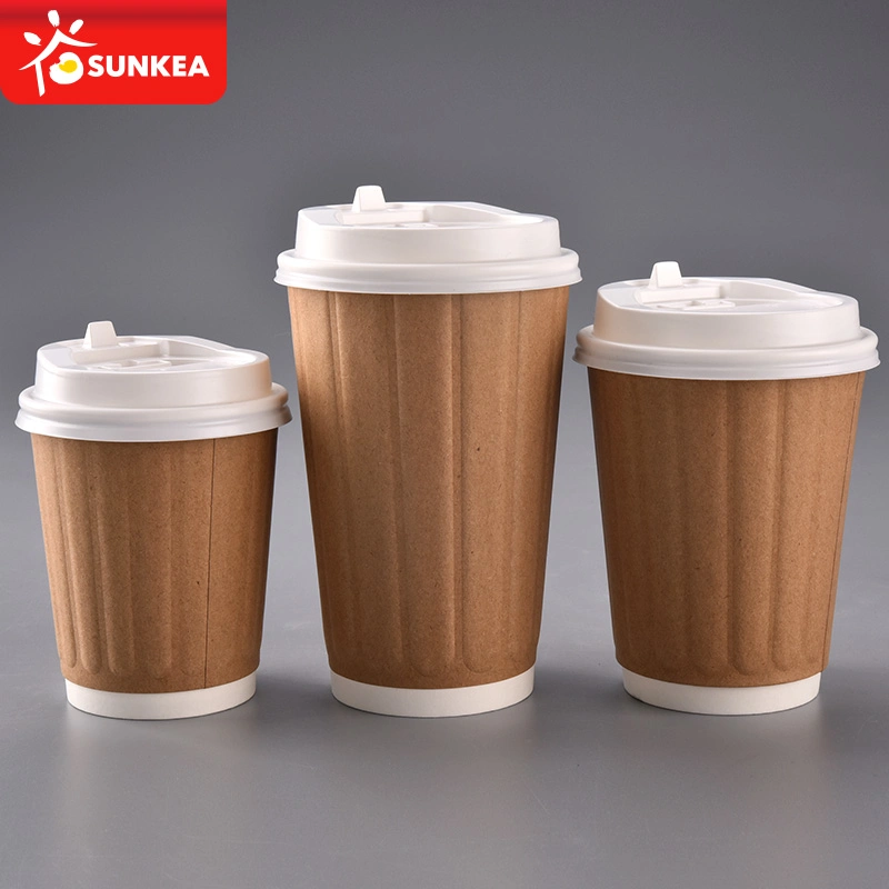 Wholesale/Supplier Eco Friendly Compostable Disposable Double Wall Paper Coffee Cup