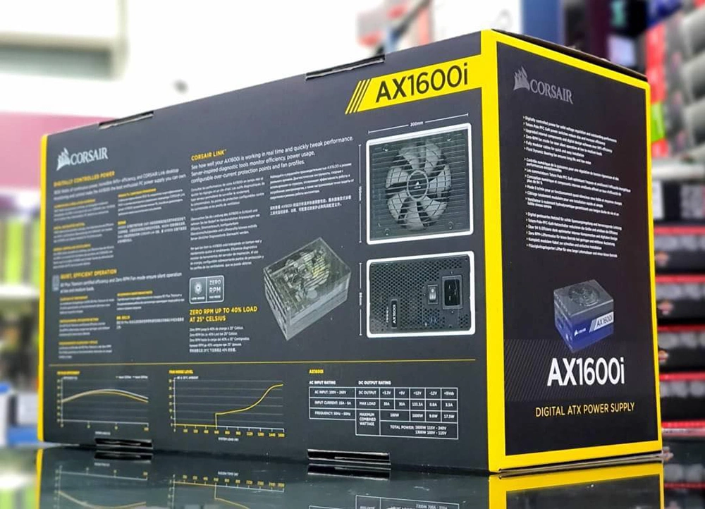 Axi Corsair Ax1600I de la Serie 1600W ATX 80 Plus Certificado Digital Modular de titanio completo Fuente de alimentación ATX