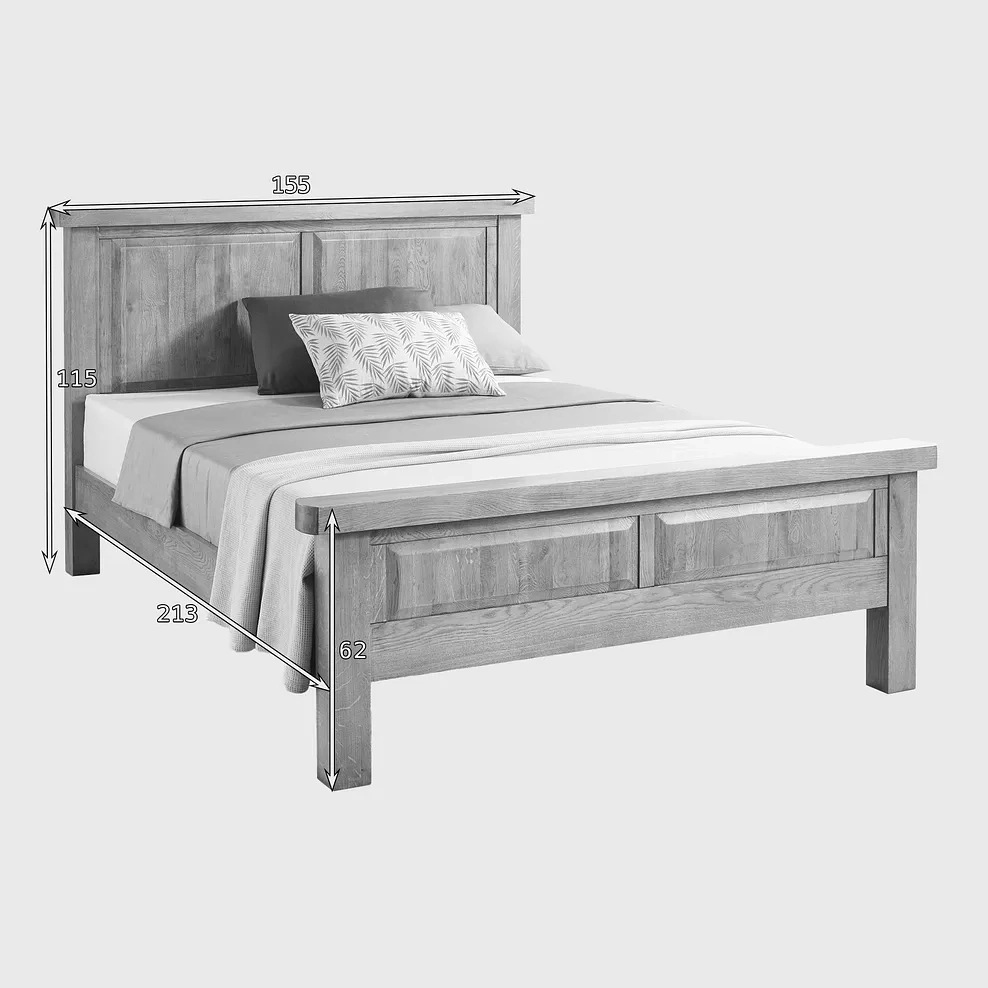 Chinese Wholesale/Supplier Rustic Solid Oak Wooden Single Double King Queen Sized Bedroom Bed Used in Home Bedroom Hotel Furniture