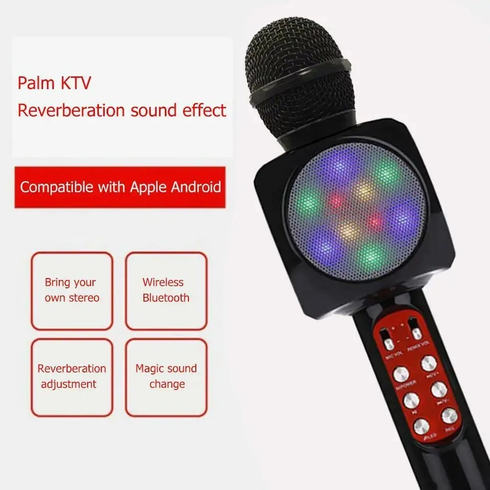 Factory Direct Sale Wireless Home Microphone Ws1816 Handheld Kids Karaoke Player for Home Party KTV Music Singing Playing Mobile Phone Microphone