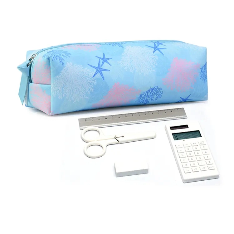 Unsere Eigene Marke Starfish Coral Pencil Case Blue Ocean Series PU-Bleistifttasche Student Schreibwarentasche