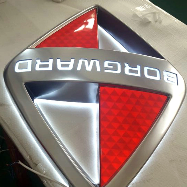 LED Backlit Plastic Chrome Car Logo Letter Auto Logo