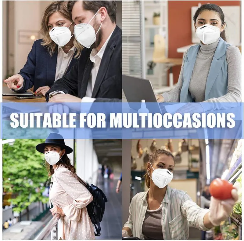 KN95 Disposable Face White 5-Ply Protection Breathable Cup Dust Masks