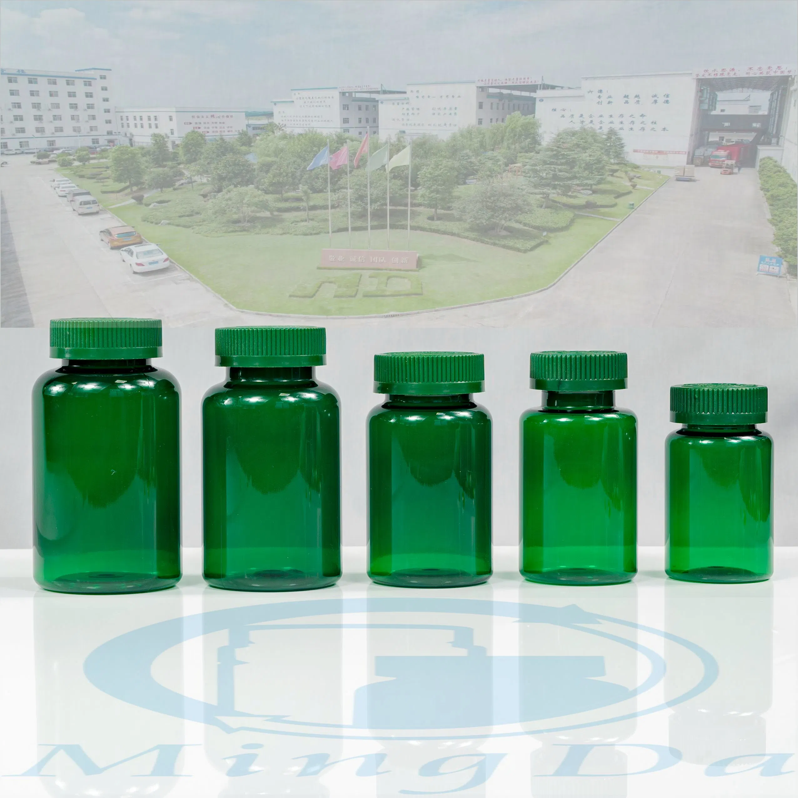 Food Grade PCR-Pet 38mm Neck Finished High Glossy Dietary Supplements Tablets Round Plastic Bottle