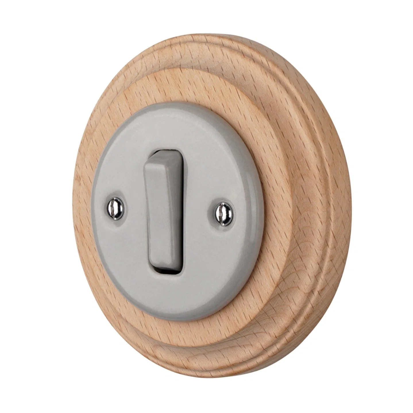 Keruida Flush Mounted Ceramic Button Wall Switch Without Wooden Frame