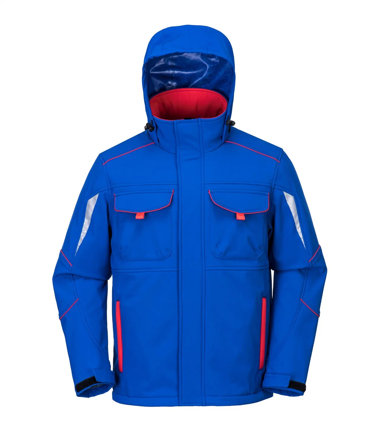 Venta caliente el diseño de moda de invierno Ropa de hombre impermeable transpirable exterior Windproof encapuchados Hombres chaqueta Softshell