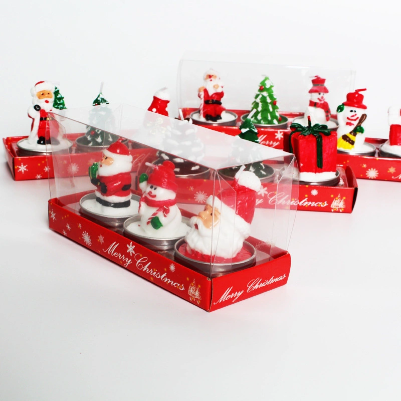 Christmas Home Decorations 3 PCS Santa Claus Christmas Tealight Candles