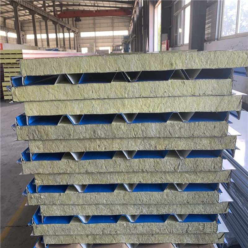 Price Insulated Roof and Wall Rockwool Sandwich Panel for Steel Structure Warehouse