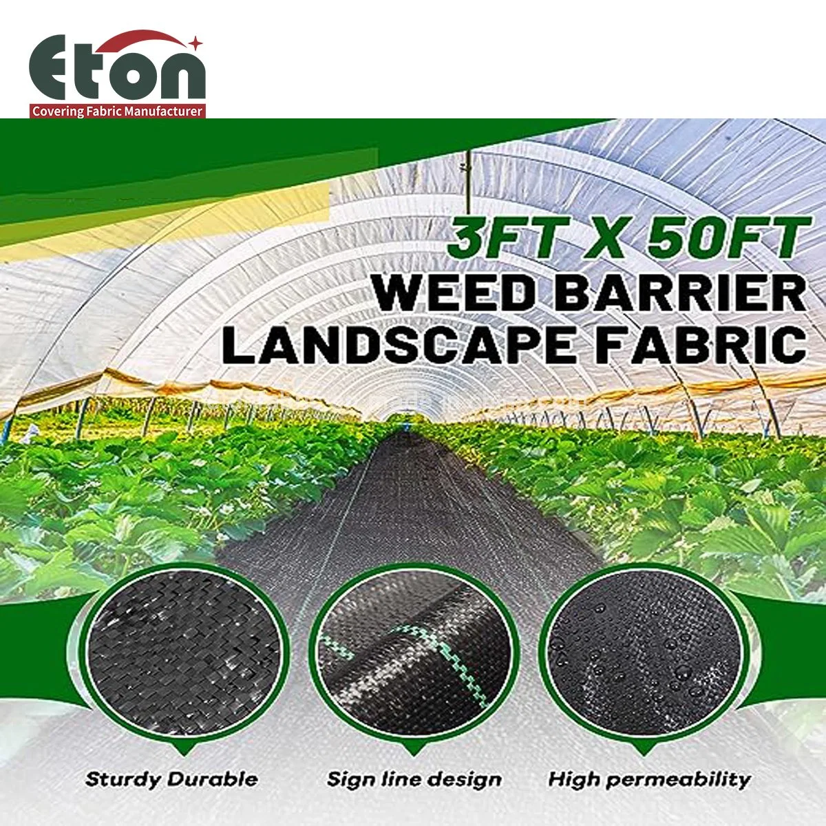 90GSM 100GSM PP 1X100m Landscape Ground Weed Control for Nurseries