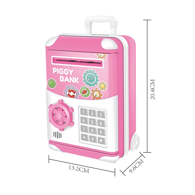 Banco de dinero eléctrico Piggy con barra de tiro Rosa Chica Forma de caja volumen automático dinero interesante Kids Piggy Bank Toy