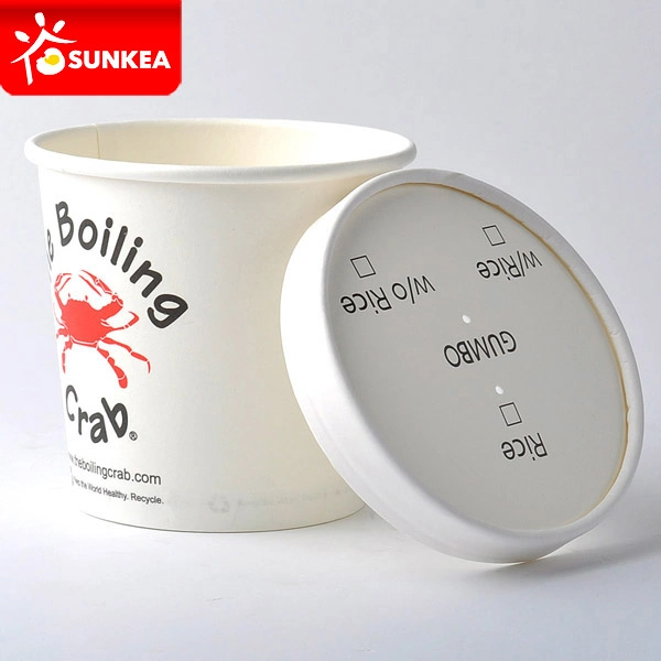 Desechables Wholeale Quitarle de grado alimentario de alta calidad de impresión personalizados de papel de la Copa de la sopa caliente de productos para EE.UU.