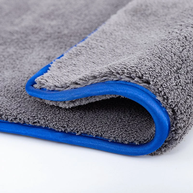 Deluxe Double couche de lavage de voiture en peluche Serviette absorbante 1000Serviette de nettoyage en microfibres GSM Voiture