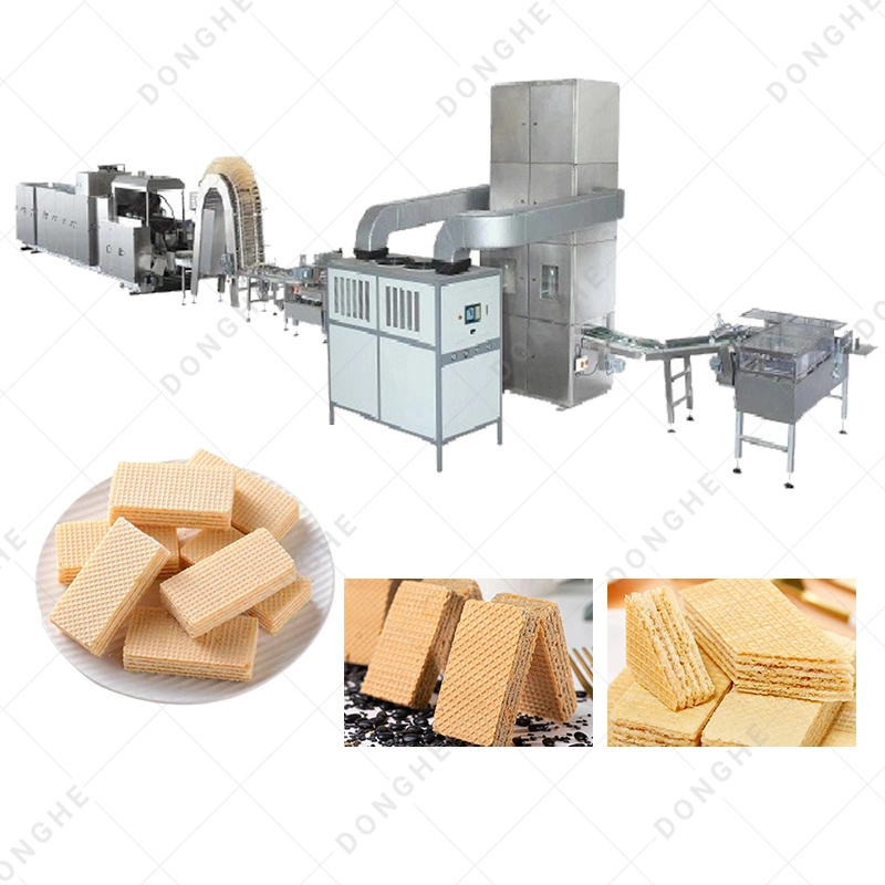 Línea de producción de galletas de Wafer de Inteligencia automática Equipo de Wafer Panadería Snack Máquina precio de fábrica