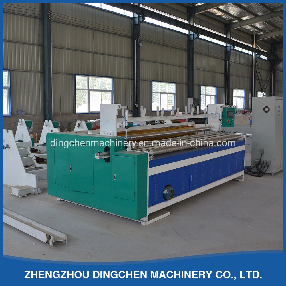 Toilet Tissue Paper Rewinding Machine with Perforating and Embossing