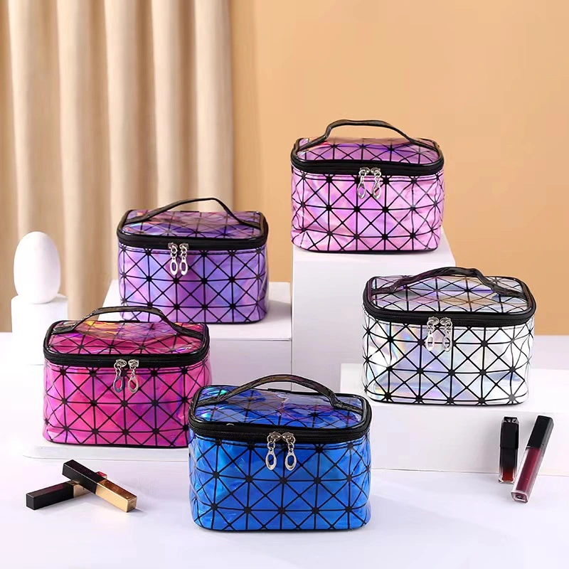 Luxury Cosmetic Makeup Box Bag Large Capacity Travel Toiletry Bag with Mirror Promotional Wash Fashion Ladies Pouch Bag