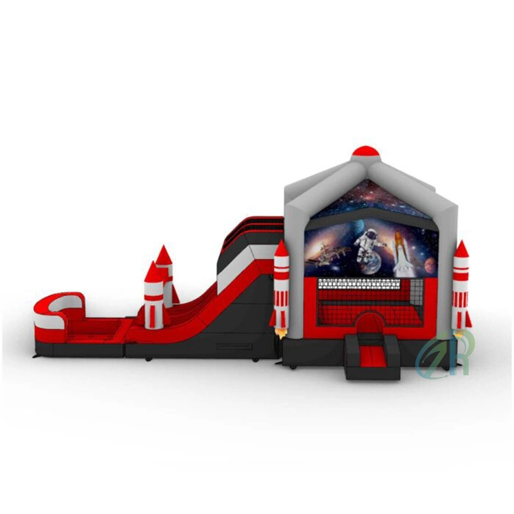 Neue Space Astronaut Rocket Castle Aufblasbare Bouncer Rutsche mit Pool