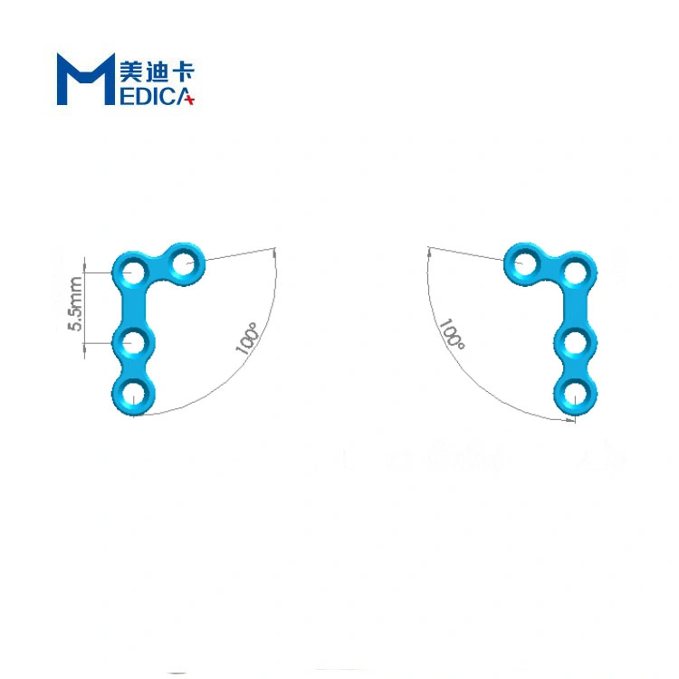 CE&ISO Orthopedic Craniofacial Trauma Plate 100 Degresses Plate