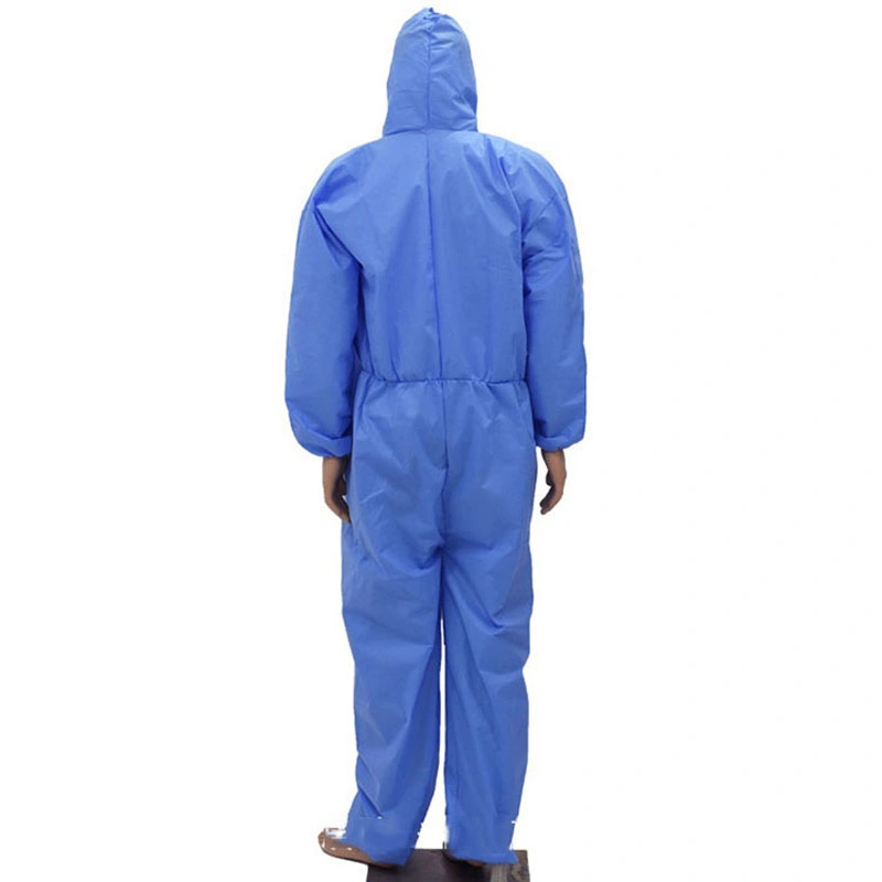 Aislamiento Hooded PPE Suit ropa no tejida mono desechable