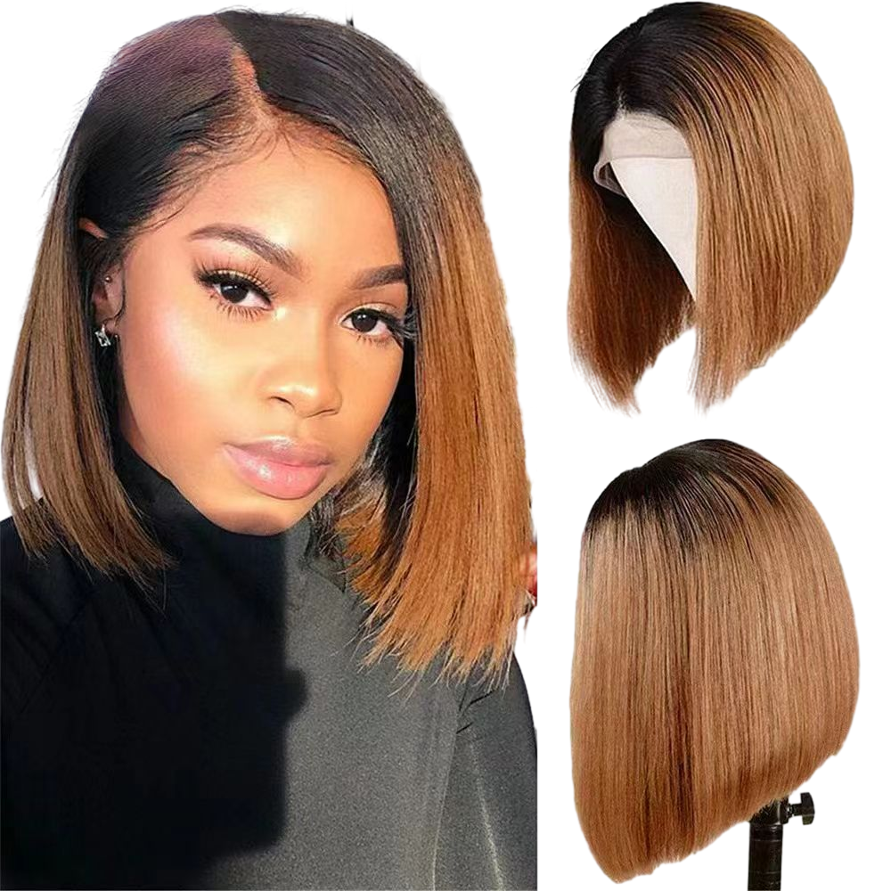 Double Drawn 1b/30 Straight Bob Wig Human Hair