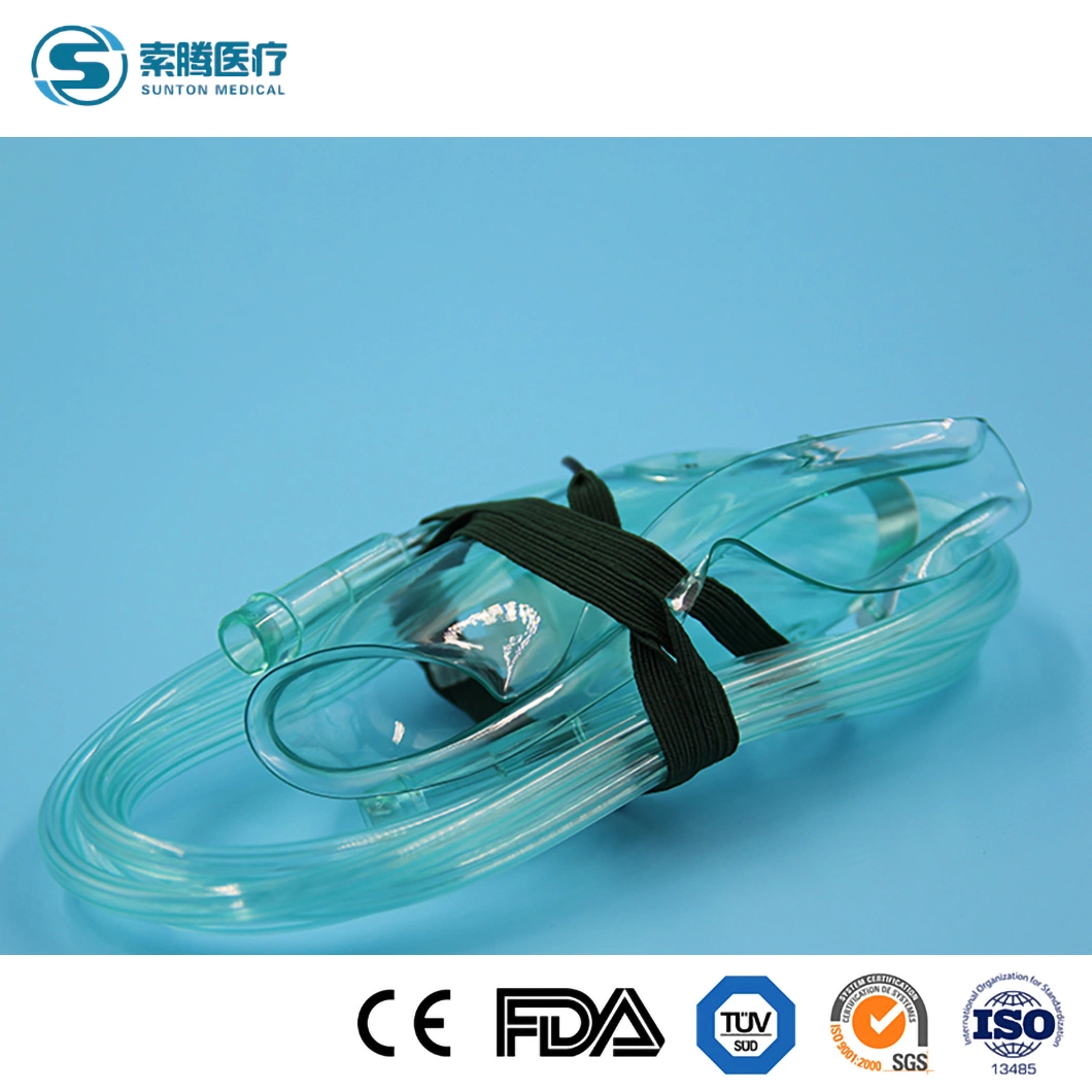 Sunton China Venturi Mask Manufacturer 50*38*33cm Measurement 100PCS/CTN Adult Oxygen Mask Disposable Pediatric Child Size Disposable Tracheostomy Oxygen Mask