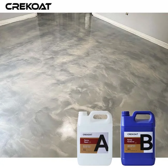 Unique Marble Metallic White Epoxy Floor for Interior Concrete Floors