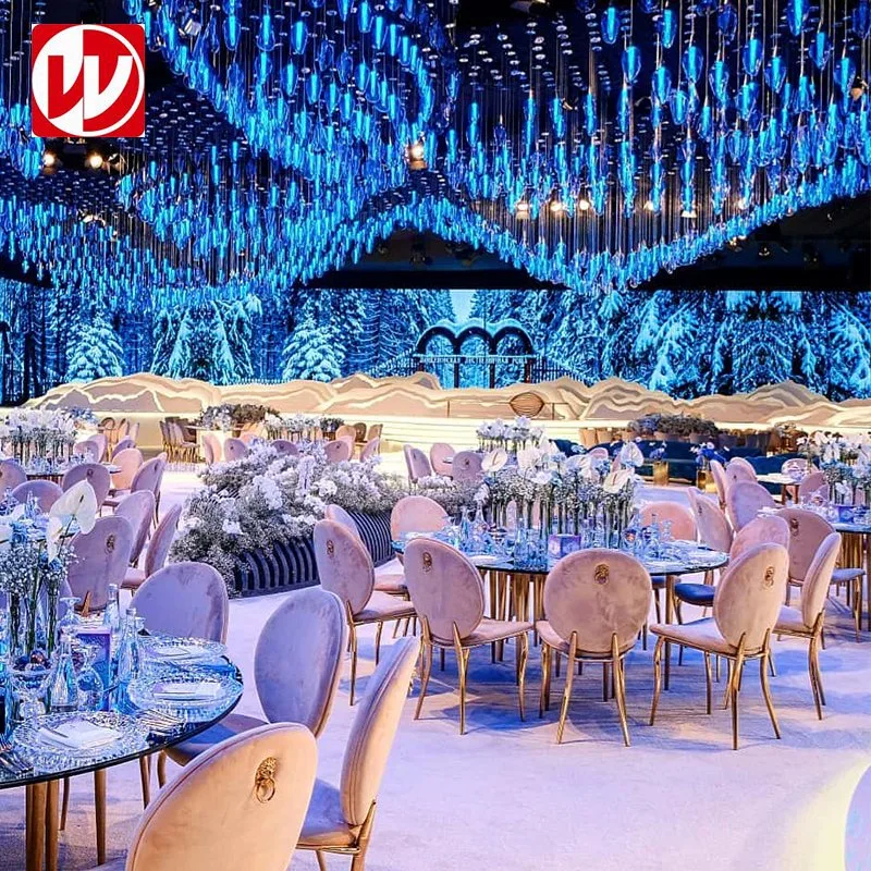 Qatar High-End Luxury Design Red Nordic Velvet Dining Chair Acero inoxidable Silla de boda Oro de anillo de León de acero