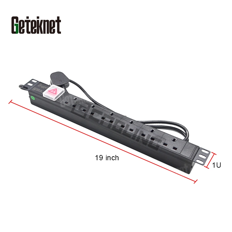 Gcabling UK Type 6way Black Metal Power Distribution Unit for Server Rack