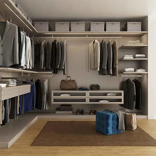 Simple Design Classical Walk in Closet Without Doors Wardrobes