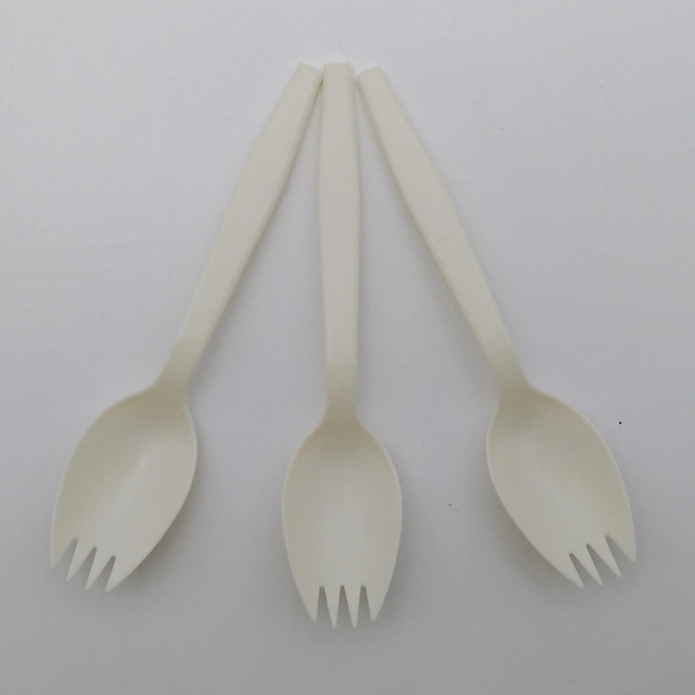 La coutellerie compostables Spork biodégradable Amidon de maïs cuillère jetable