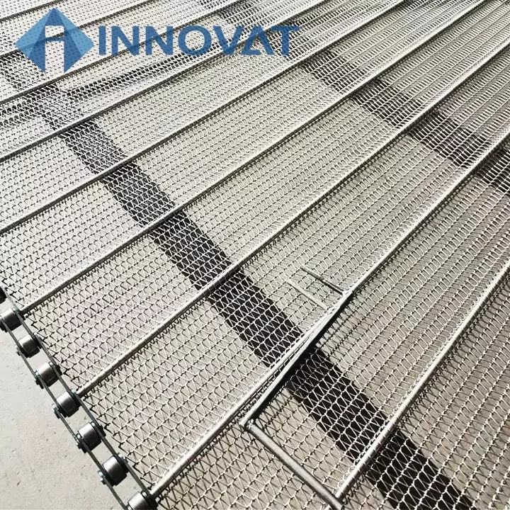 Food Grade 304 Stainless Steel Chain Link Spiral Wire Mesh Conveyor Belt Galvanized Conveyor Belt Chain Wire Mesh Belt Food Metal Conveyor Belt