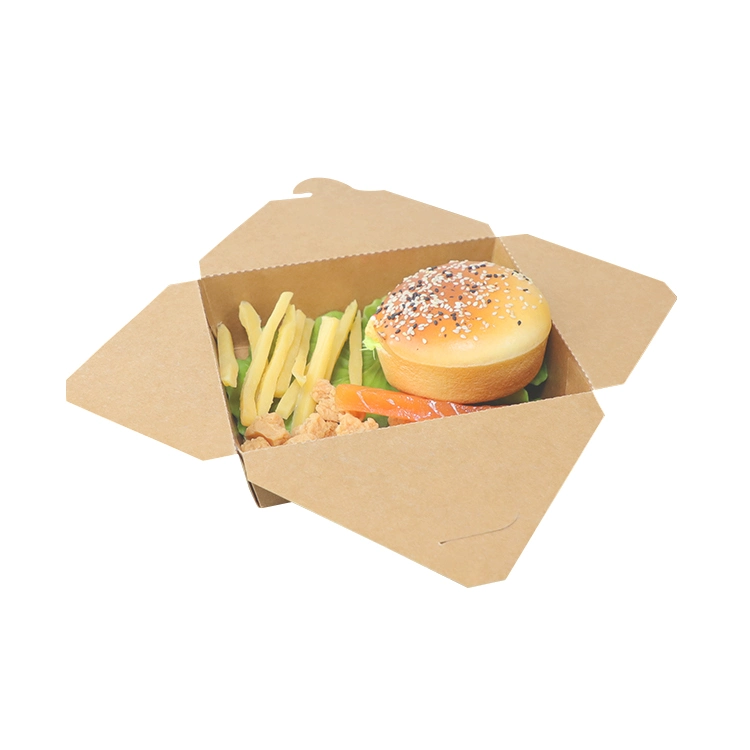 Fast Food Packaging Take Away Salad Snack Paper Packing Boxes Kraft