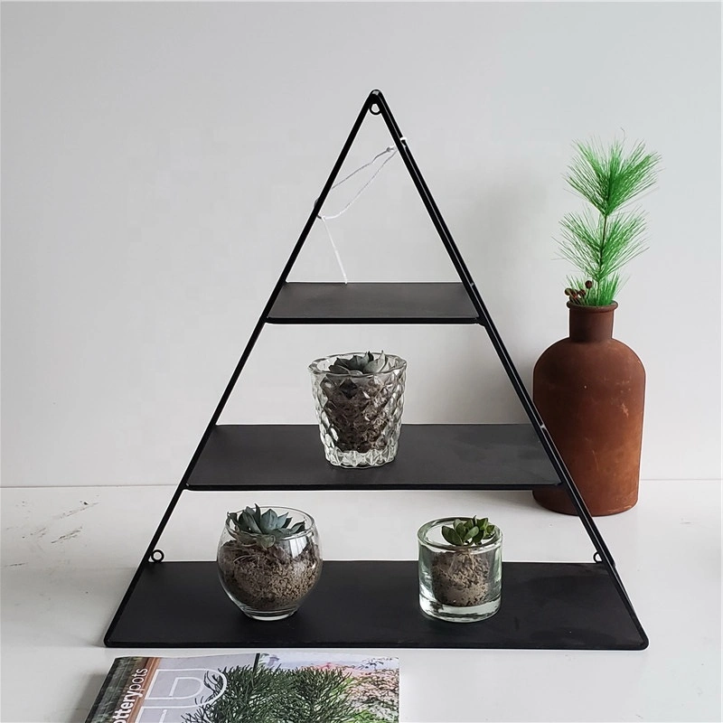 Hot Sale simple style décoratif d'affichage noir sur le fil métallique de jardin Wall Hanging étagère décorative Stand du semoir