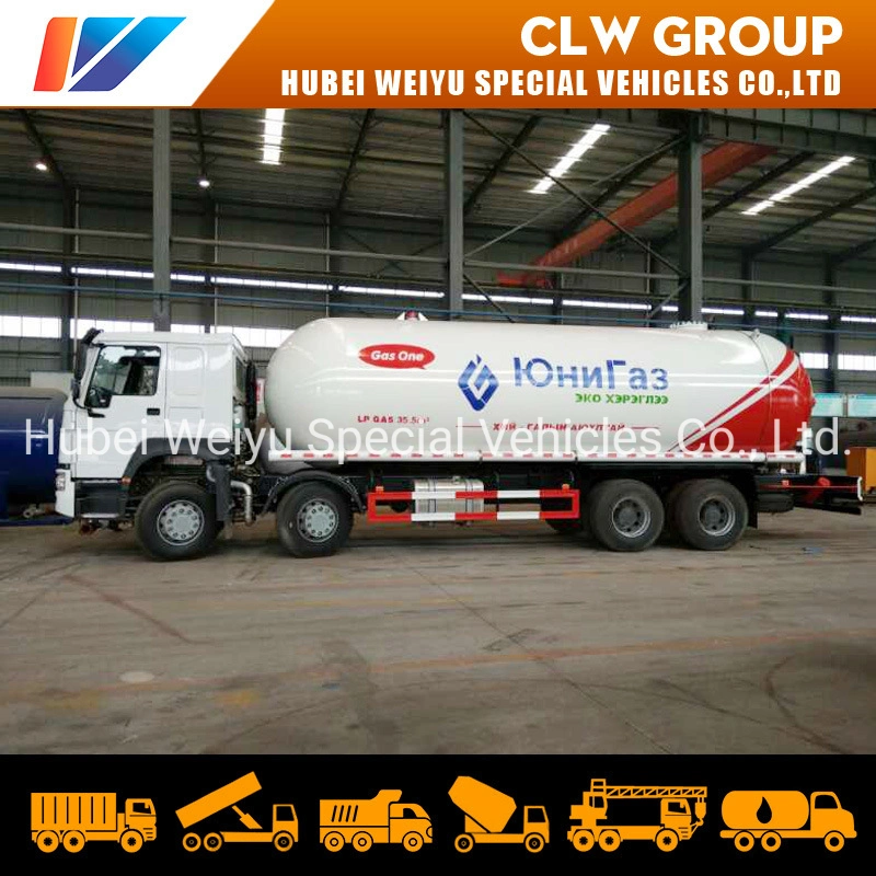 Large Gas Delivery Truck HOWO 8X4 15tons LPG Gas Haulage Tanker Truck for Mongolia
