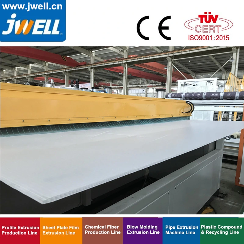 Jwell PC PP PE Plastic Hollow Cross Section Plate Sheet Extrusion Line for Reusable Container, Packing Case, Clapboard, Packing Plate and Culet 2100mm 1220mm
