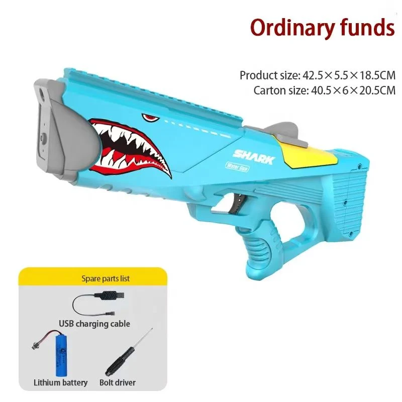 New Style Weapon High Pressure Long Range Shooting Leakproof Continuous Automatic Shark Water Gun Toys Electric for Adult Kids