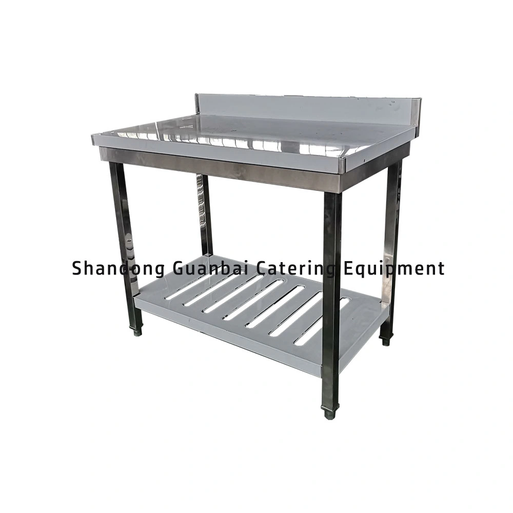 stainless steel work table unit kitchen island with undershelf and backsplash board