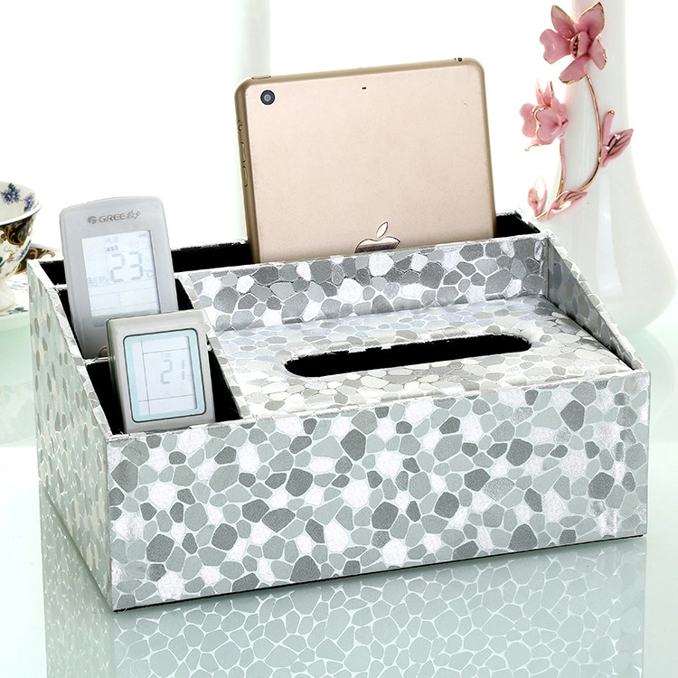 Wholesale/Supplier High quality/High cost performance  Household Multi-Function Storage Box Desk Organizer Leather Tissue Box