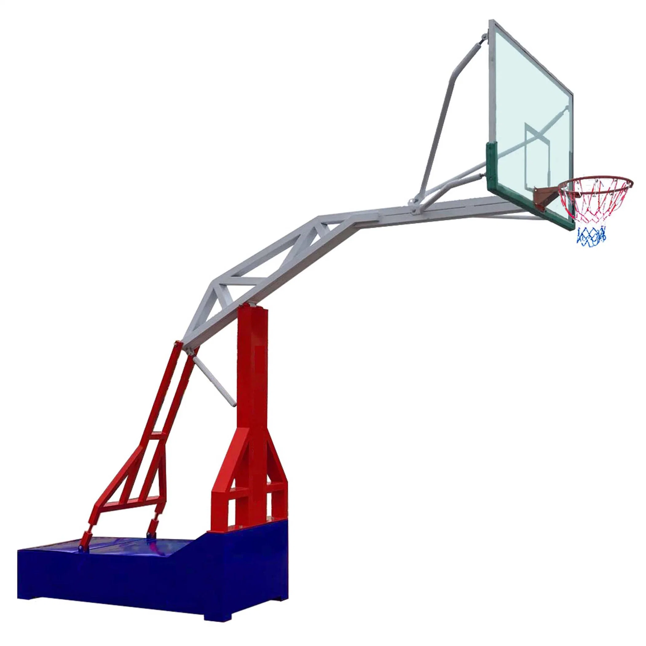 High quality/High cost performance Flat Box Type Basketball Hoop / Goal / System / Stand Standard with Tempered Glass Backboard