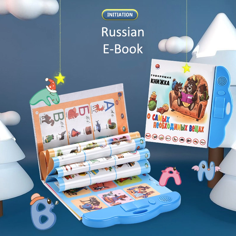 Qstoys Baby Play высокое качество ABC говорящий английский Электрическая книга Talk Pen Русский Звук Электронный Kid Book Learning Machine Игрушка для электронной книги