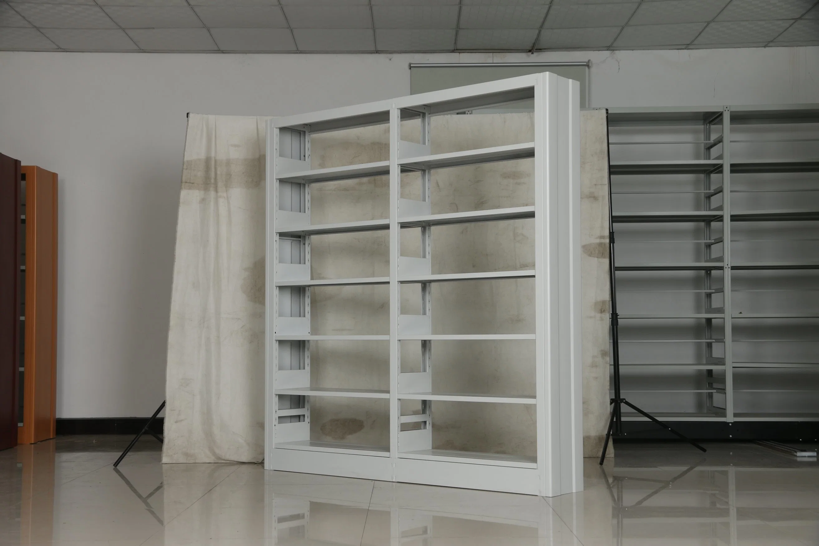Library Double Sided Bookcase Furniture Metal Multi-Layer Book Shelf Office Bookshelf Wood Bookcases