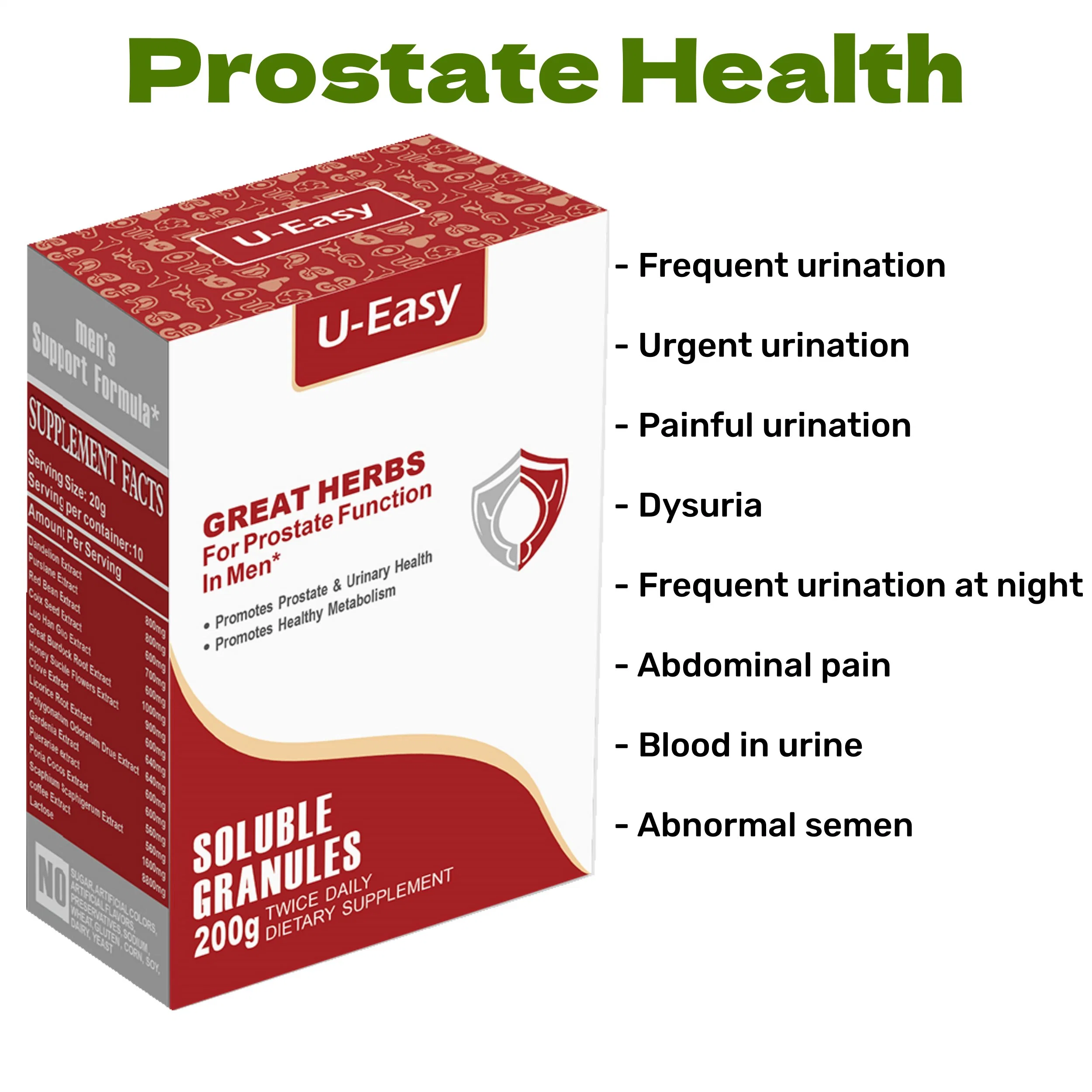 Chinese Pharmaceutical Manufacturer GMP Granules Drink Tea Men Prostate Health Natural Herbal Dietary Supplement