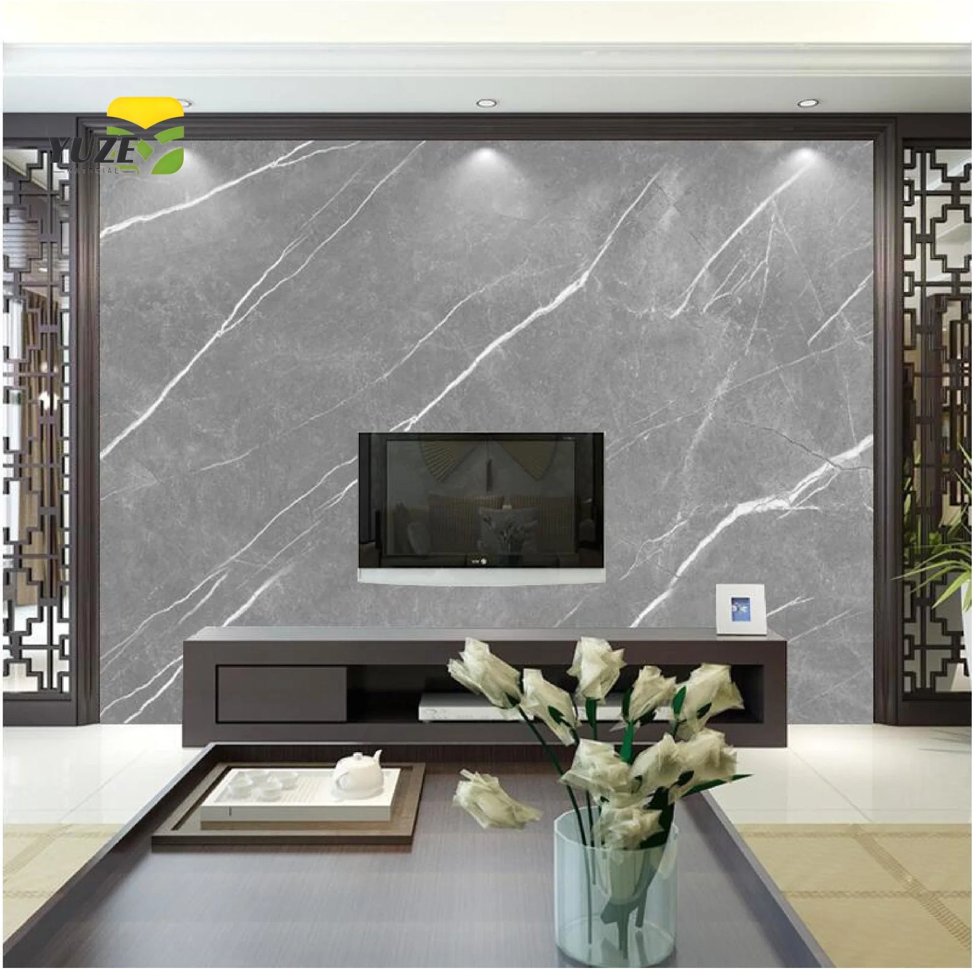 Ceiling Laminate Panel UV Coating Marble Sheet 3mm 4mm Plastic Marble PVC Sheet