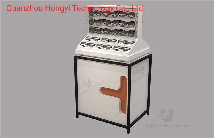 Customized Fashion Optical Shop Display Furniture Retail Price High End Floor Standing Wooden Standing Sunglass Display